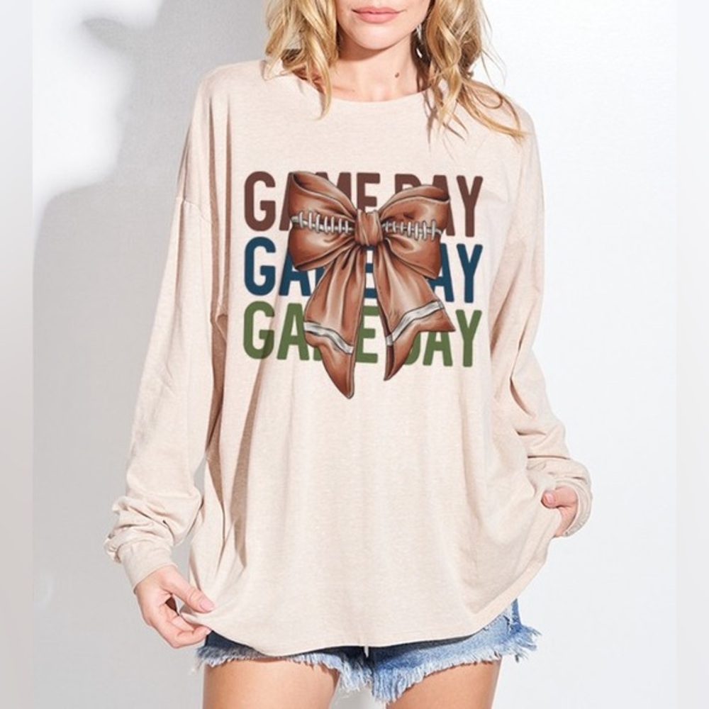 Game Day Oversized Long Sleeve Sweater Top